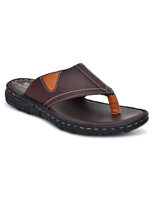 brown synthetic slip on flip flop - 19848736 -  Standard Image - 0