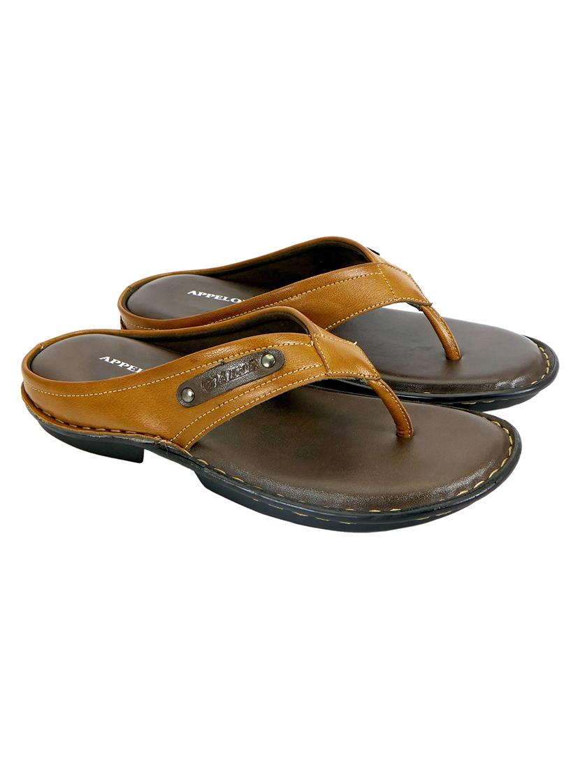 tan synthetic slip on sandals - 19848740 -  Standard Image - 1