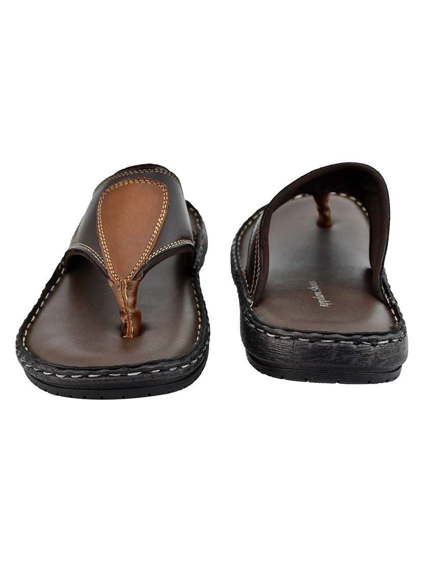 brown synthetic slip on flip flop - 19848754 -  Standard Image - 4