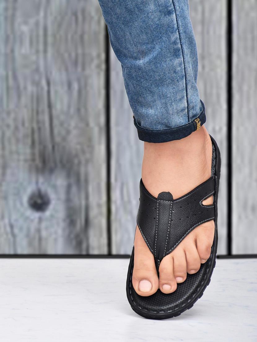 black synthetic slip on flip flop - 19848756 - Zoom Image - 0