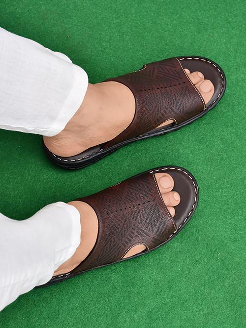 brown synthetic slip on flip flop - 19848758 -  Standard Image - 0