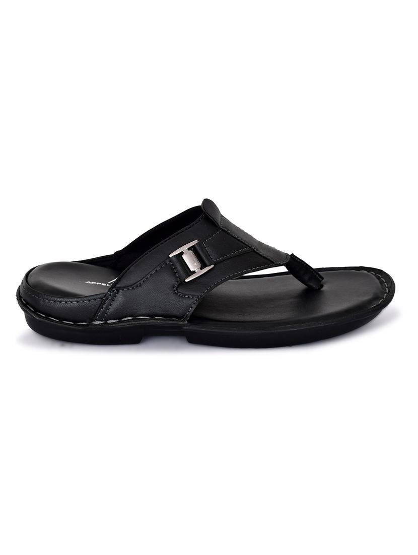 black synthetic slip on flip flop - 19848798 - Standard Image - 4