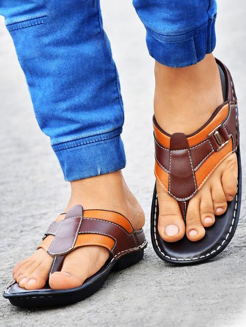 brown synthetic slip on flip flop - 19848800 - Standard Image - 0