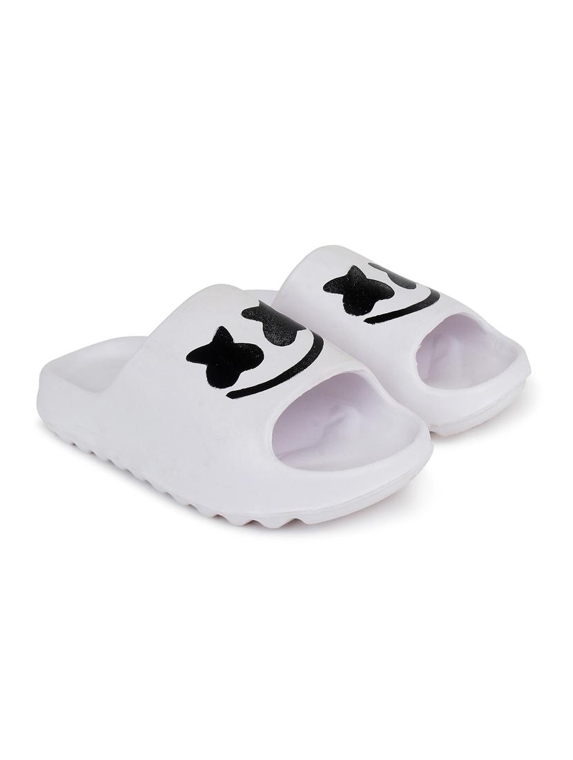 white rubber slip on flip flops - 19849360 - Standard Image - 1