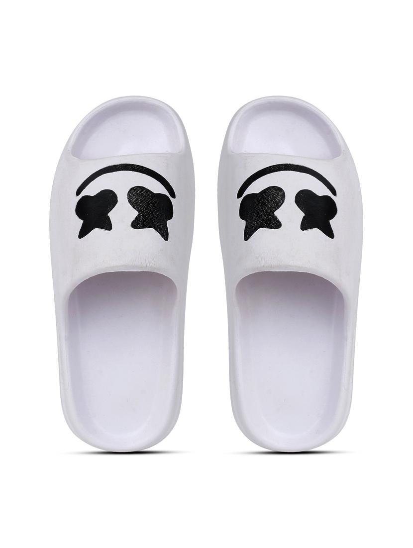 white rubber slip on flip flops - 19849360 - Standard Image - 4