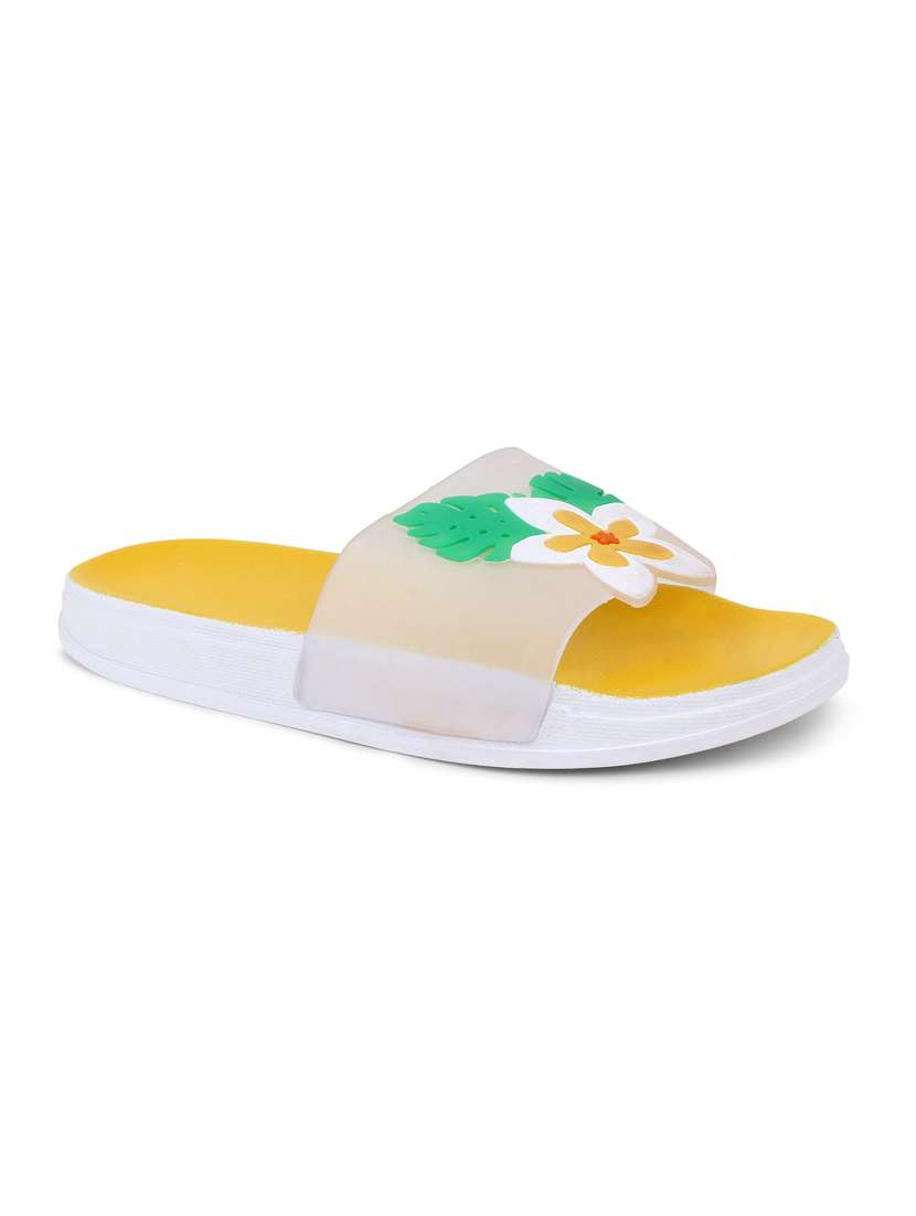 transparent bird yellow flip flop for women - 19849482 -  Standard Image - 1