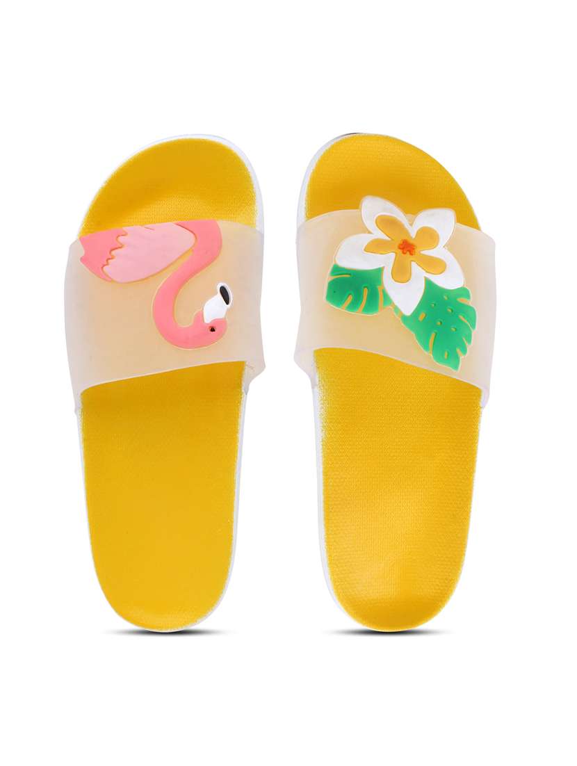 transparent bird yellow flip flop for women - 19849482 -  Standard Image - 4