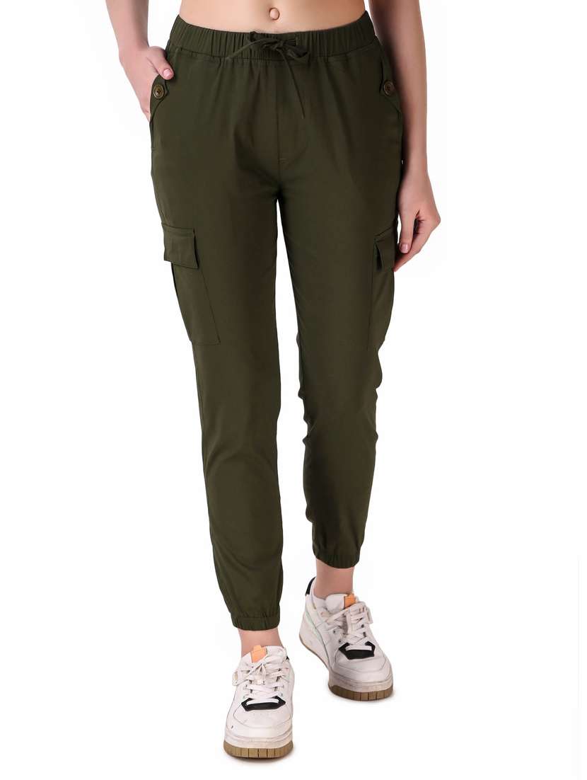 mid rise solid jogger - 19850176 -  Standard Image - 1