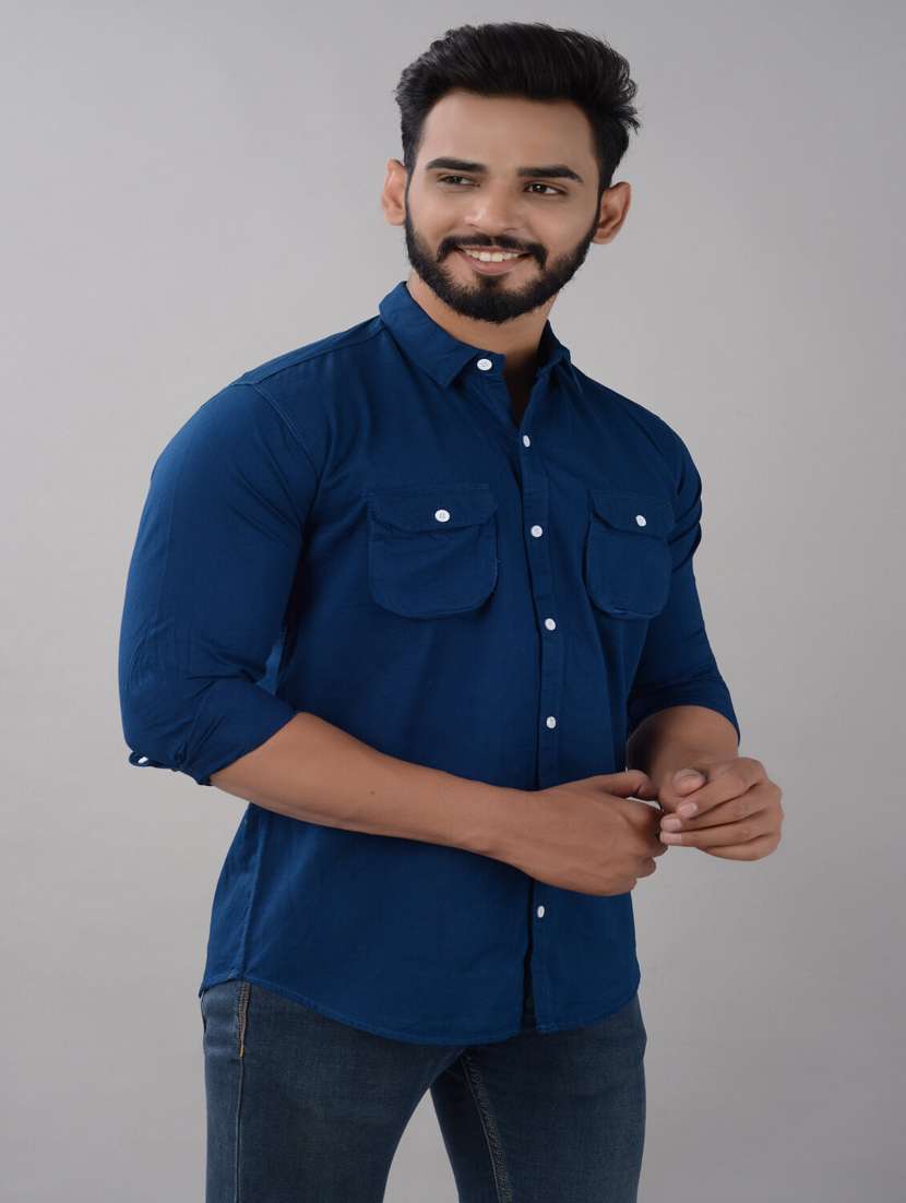 mens solid casual shirt - 19850224 -  Standard Image - 1