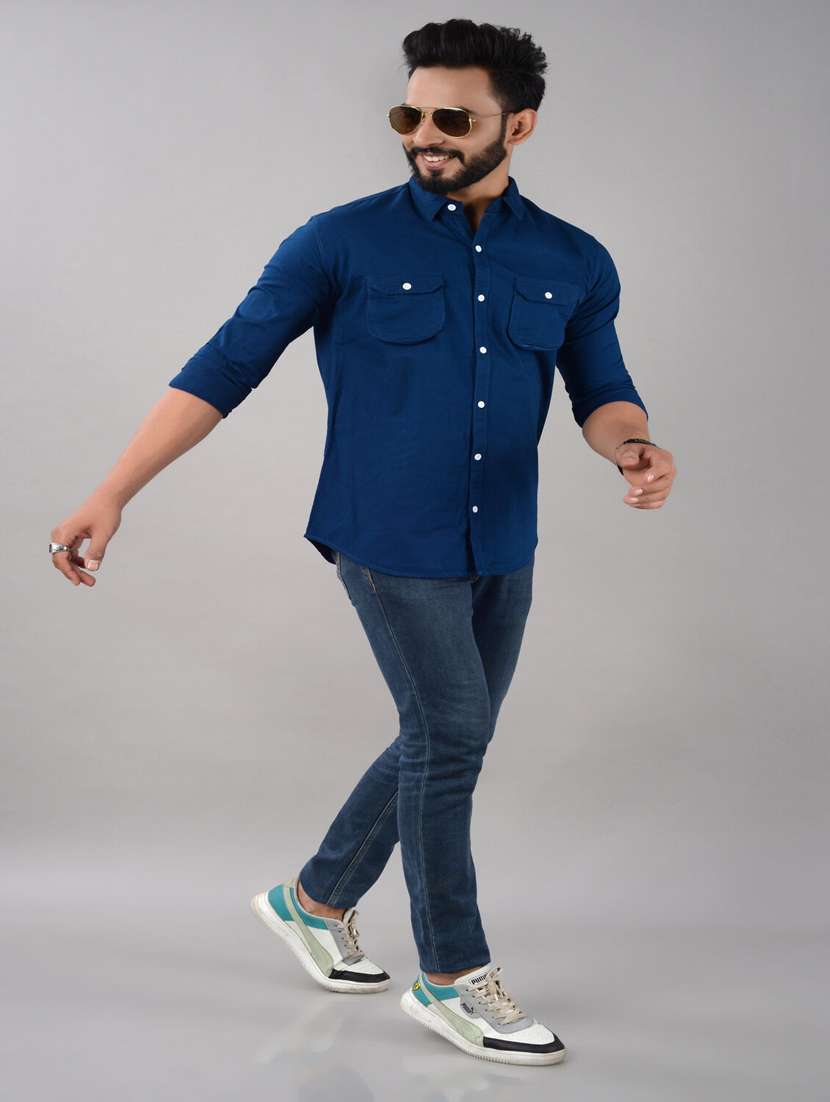 mens solid casual shirt - 19850224 -  Standard Image - 4