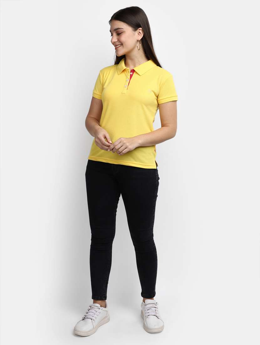 women's plain polo neck t-shirt - 19850309 -  Standard Image - 4