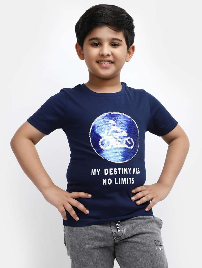 boys printed round neck t-shirt