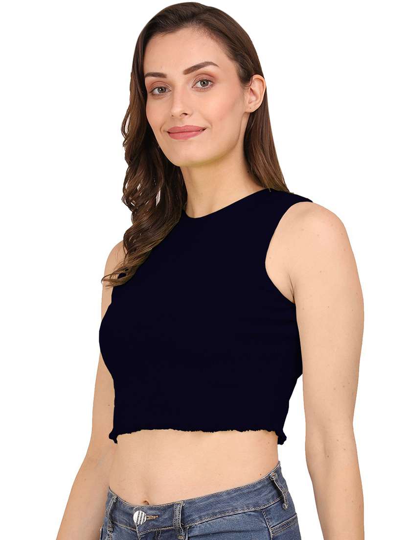 women's crop crew neck top - 19850913 -  Standard Image - 1
