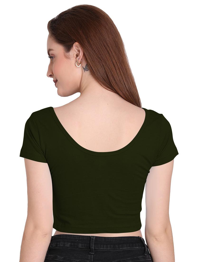 women's crop round neck top - 19852474 - Standard Image - 1