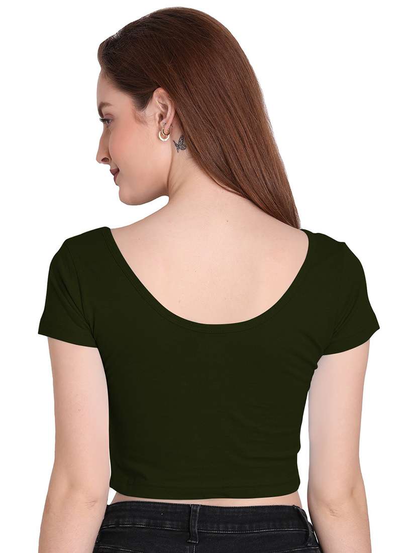 women's crop round neck top - 19852478 - Standard Image - 1