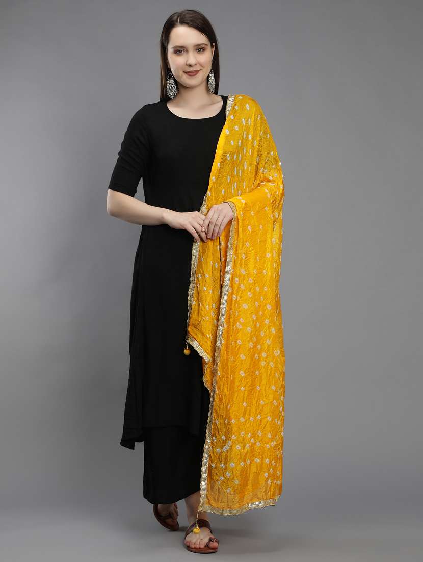 yellow silk dupatta