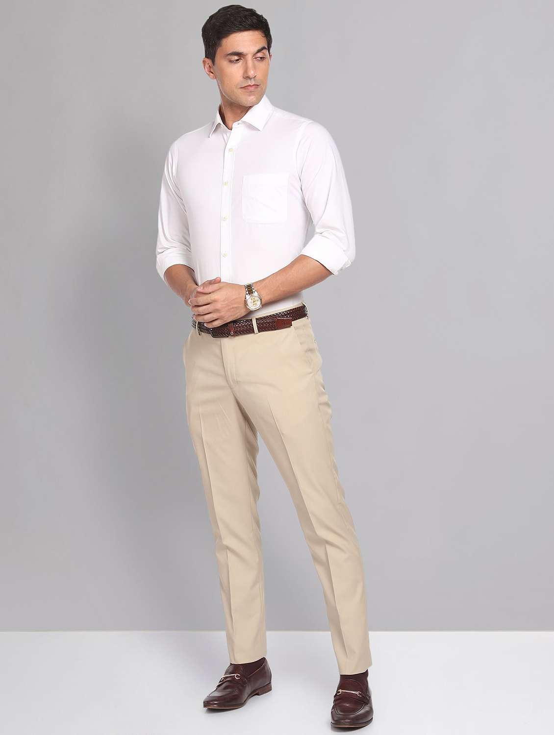 mid rise solid formal trouser - 19853767 - Standard Image - 4
