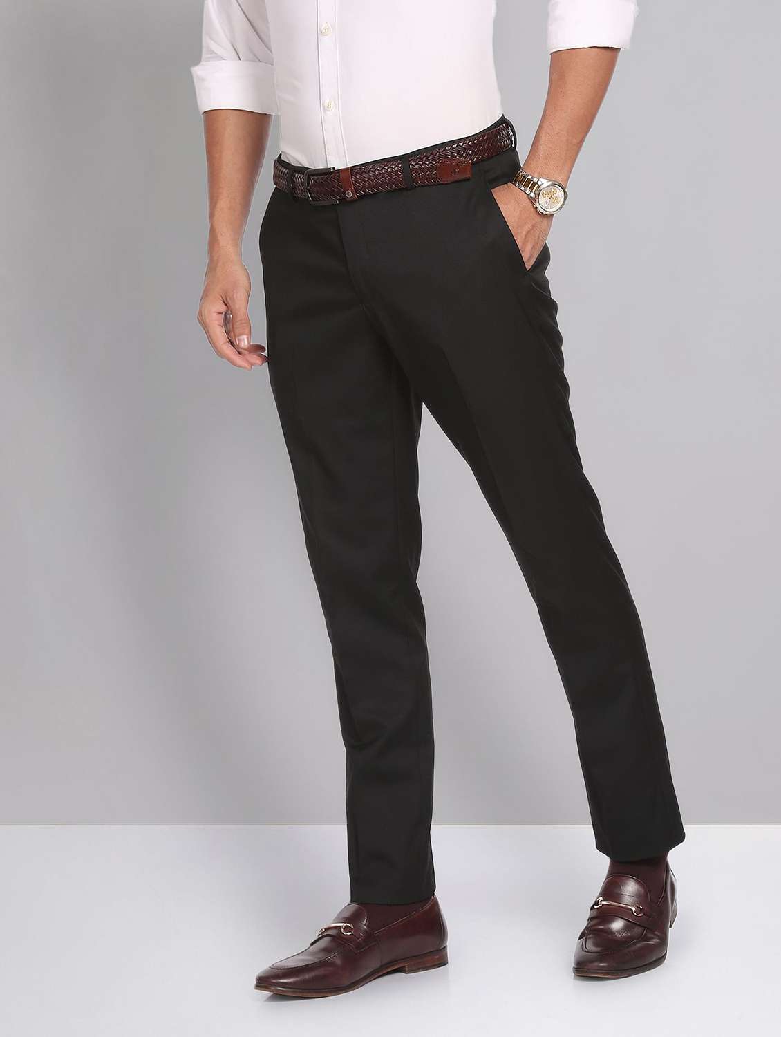 mid rise solid formal trouser - 19853771 -  Standard Image - 1