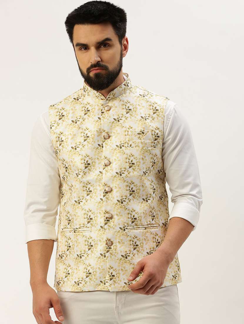 white cotton nehru jacket