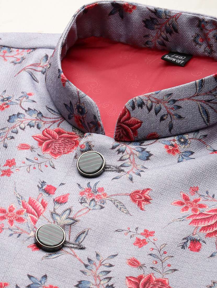 grey cotton nehru jacket - 19855914 -  Standard Image - 6