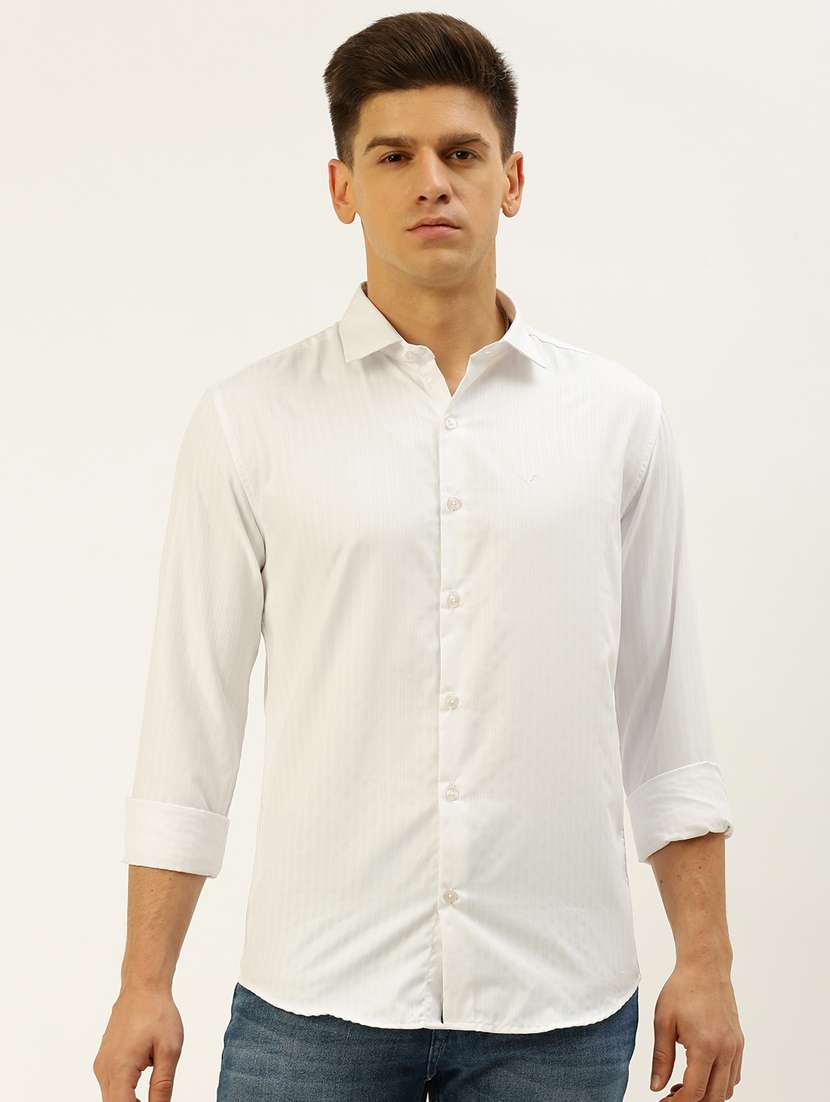 men white regular fit plain casual shirt