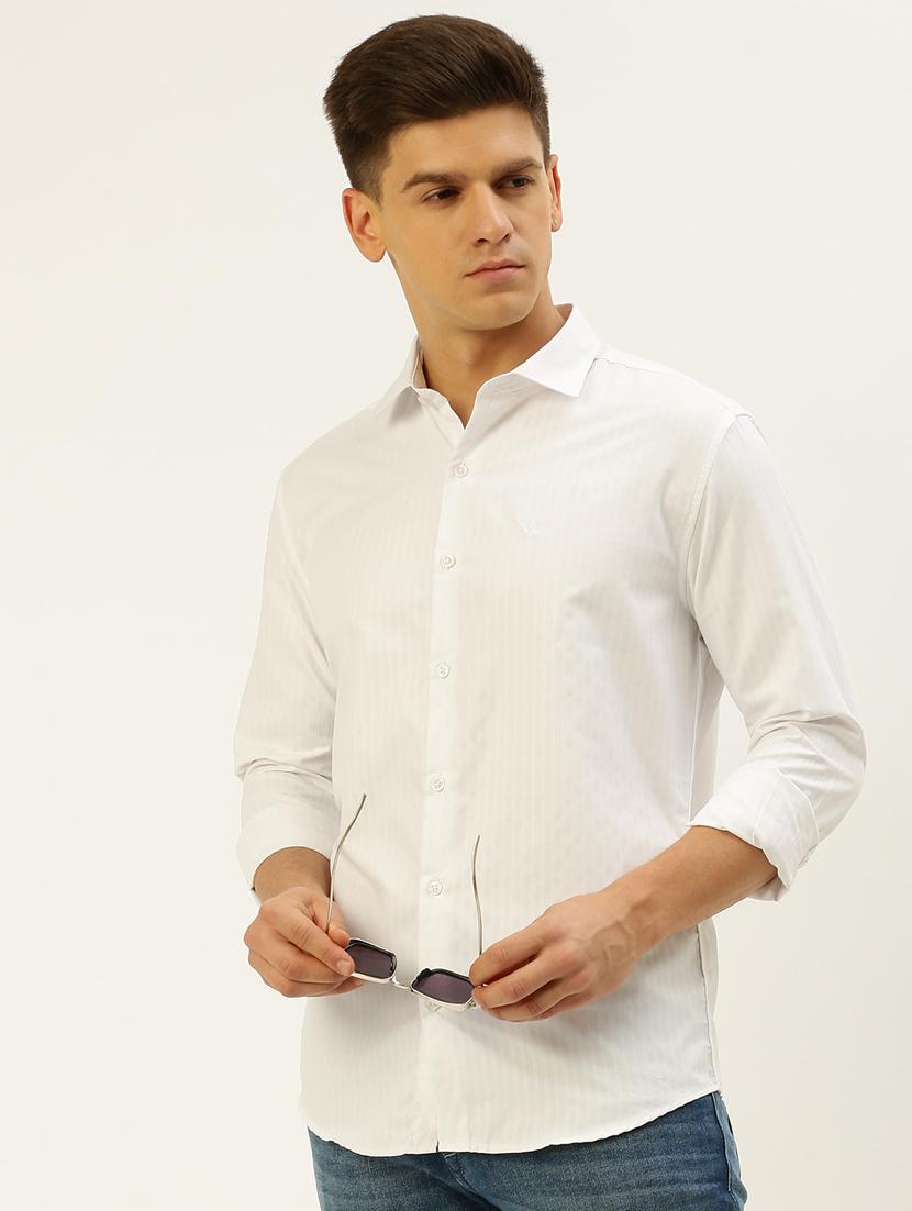 men white regular fit plain casual shirt - 19855947 - Standard Image - 1