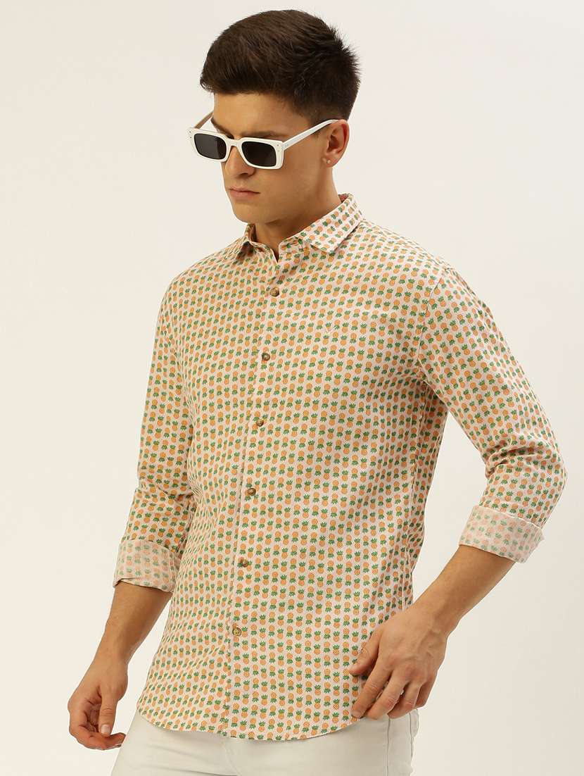 men printed long sleeve regular fit casual shirt - 19855965 -  Standard Image - 1