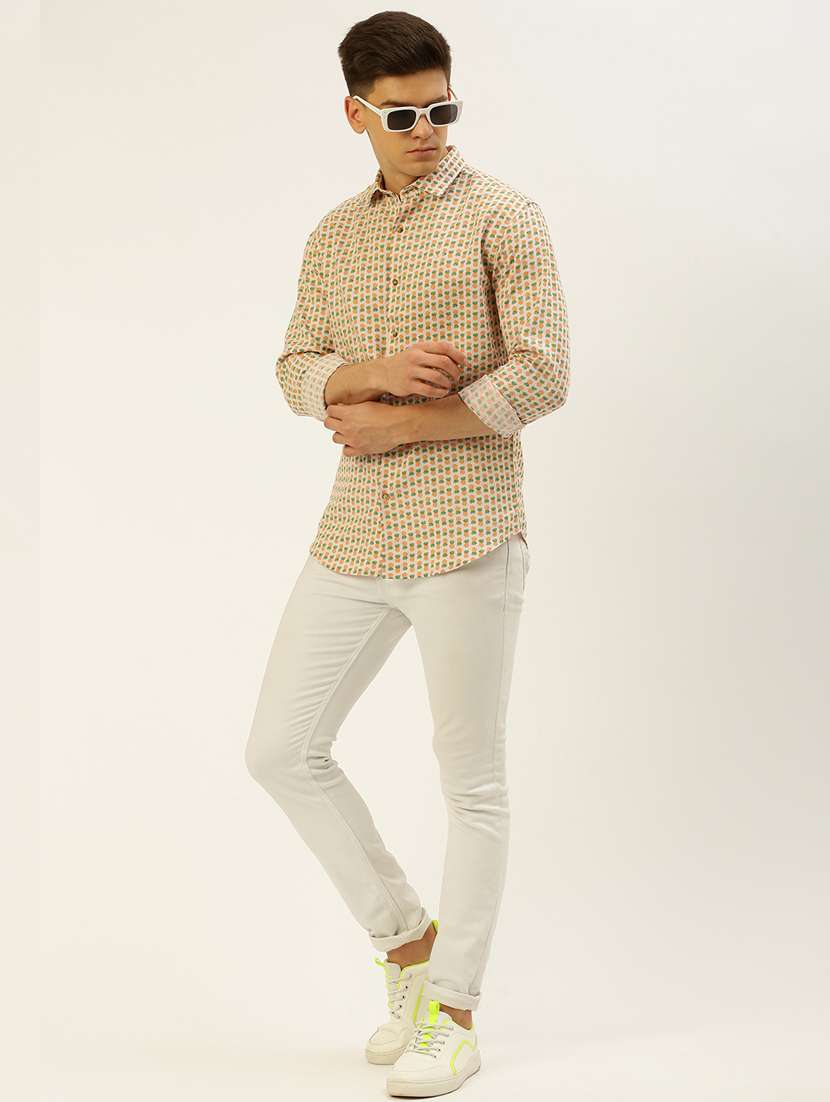 men printed long sleeve regular fit casual shirt - 19855965 -  Standard Image - 4