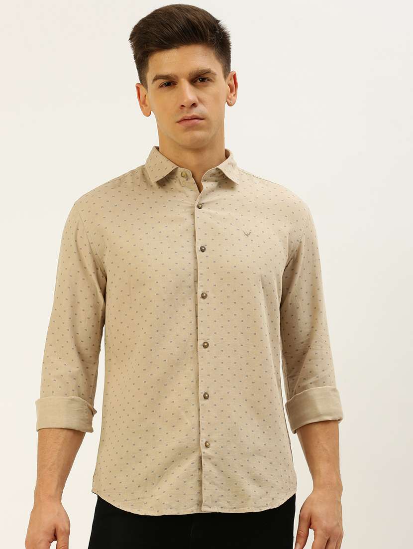 mens micro print casual shirt