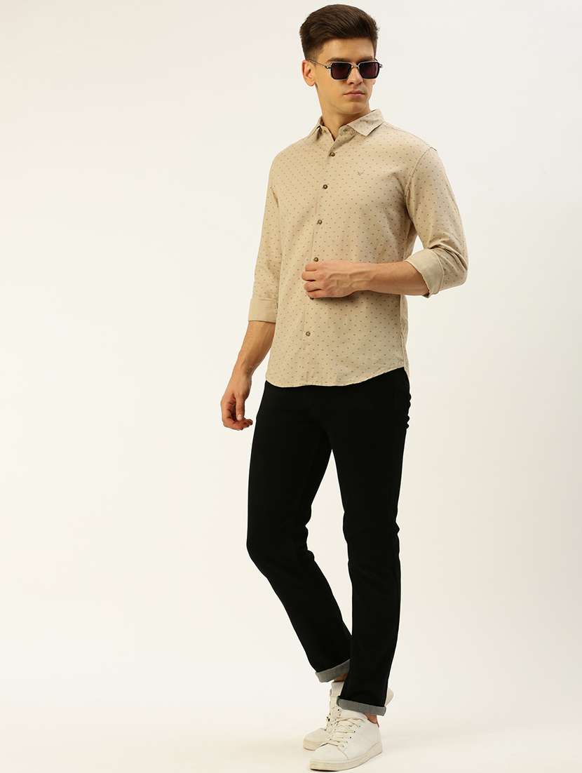 mens micro print casual shirt - 19855968 -  Standard Image - 4