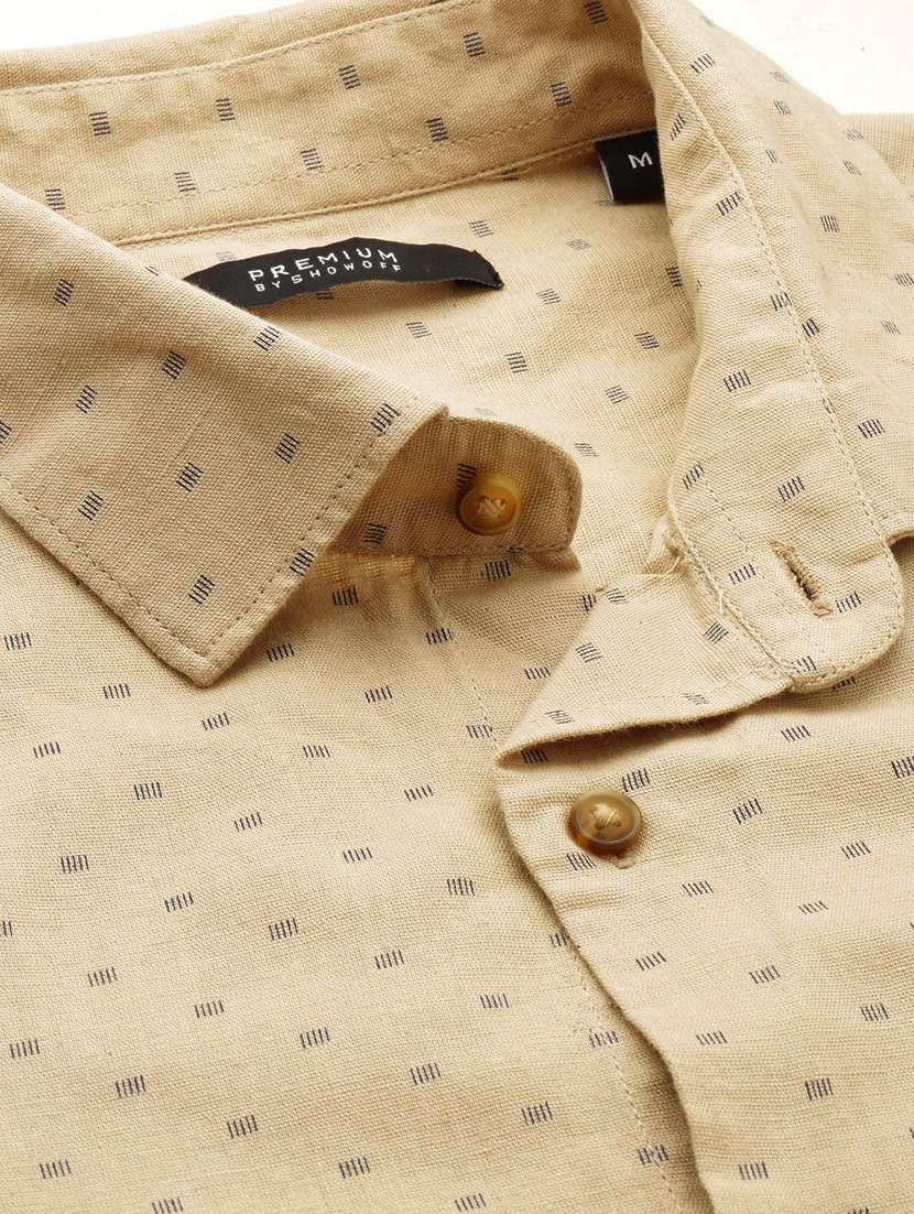 mens micro print casual shirt - 19855968 -  Standard Image - 6