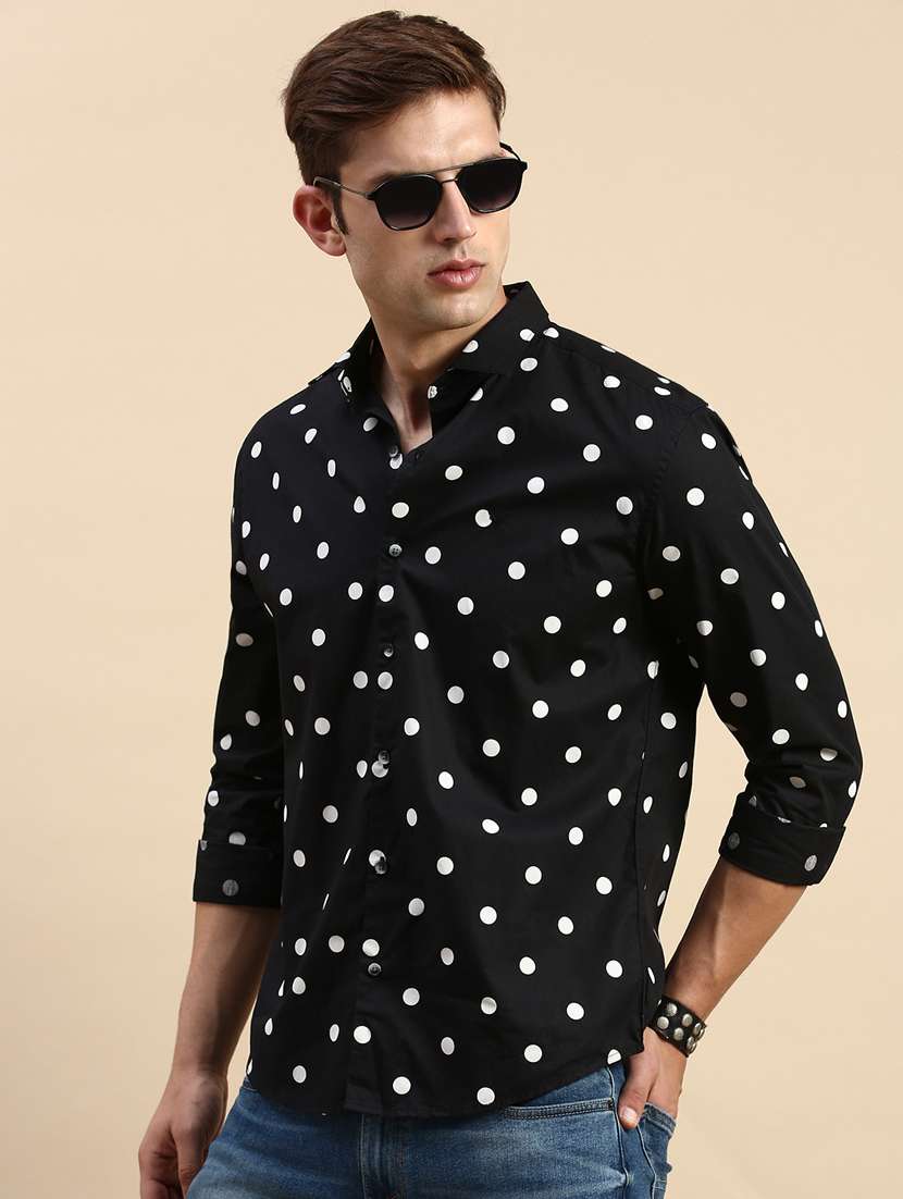 mens polka dots casual shirt - 19855971 - Standard Image - 1