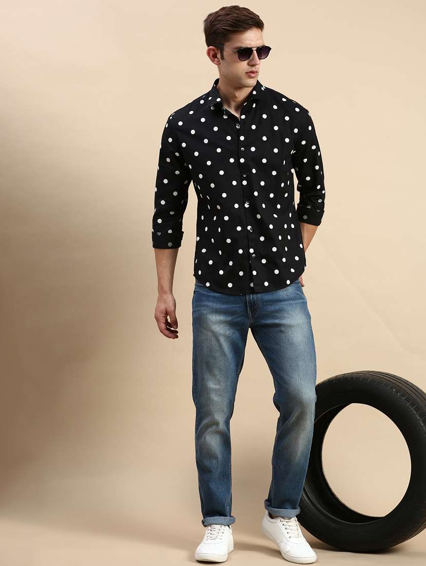 mens polka dots casual shirt - 19855971 - Standard Image - 4