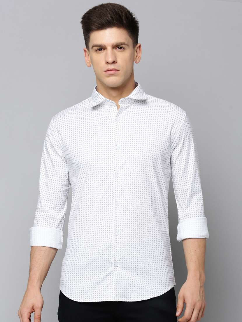 mens micro print casual shirt