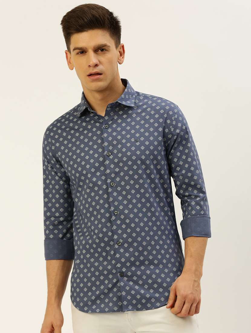 mens geometric casual shirt
