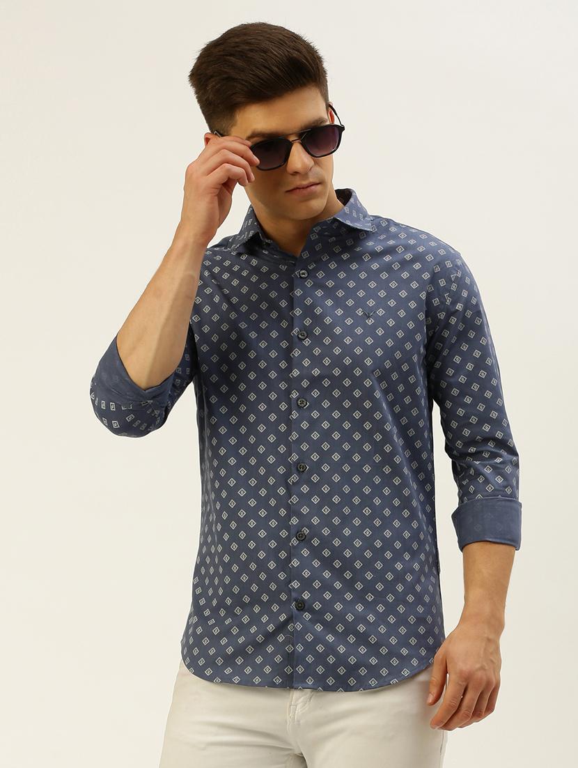 mens geometric casual shirt - 19856009 - Standard Image - 1