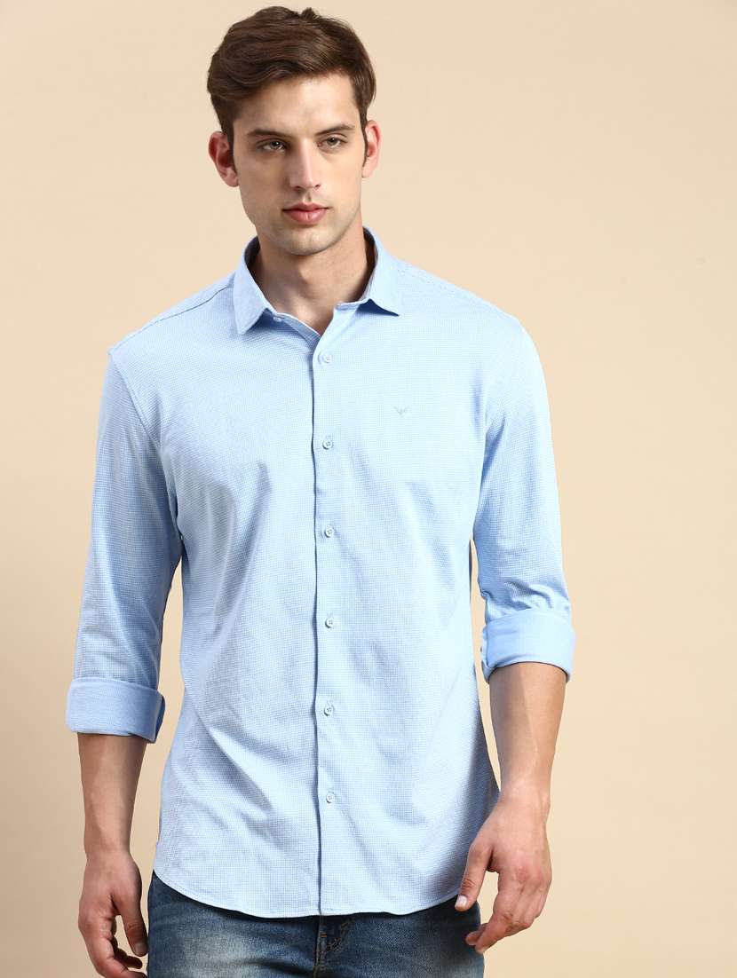 mens self design casual shirt