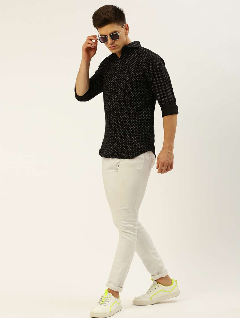 black cotton casual shirt - 19856080 -  Standard Image - 4