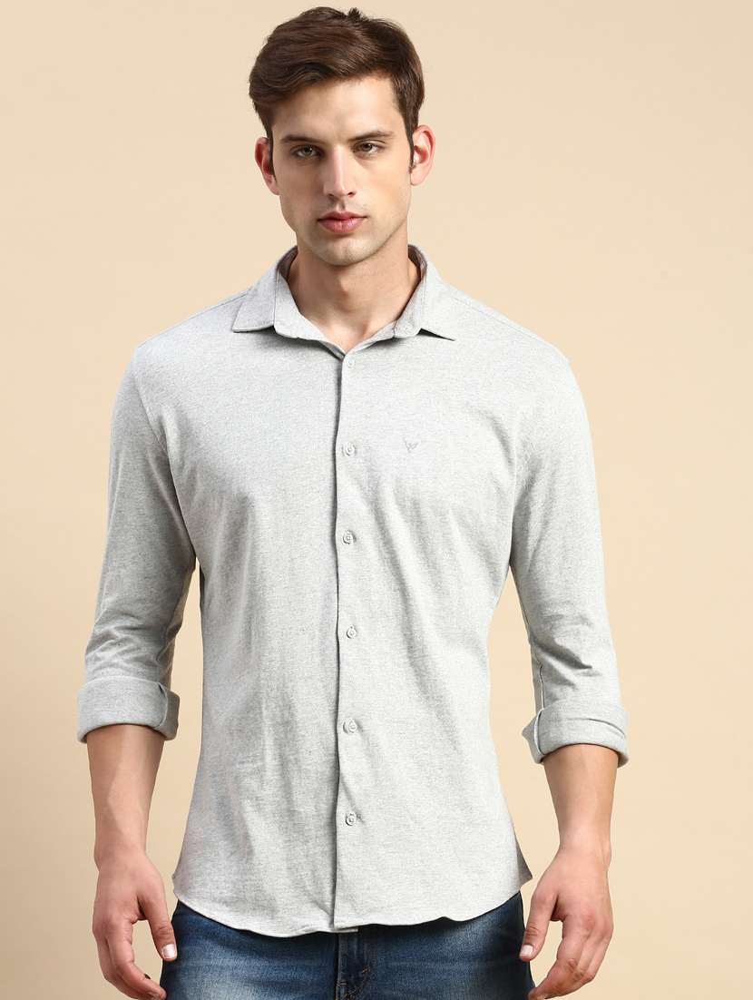 mens melange casual shirt
