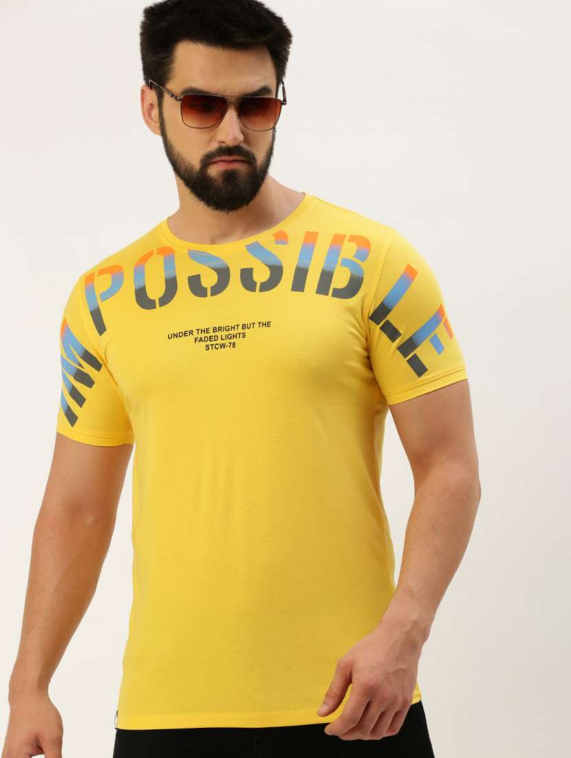 round neck printed cotton t-shirt