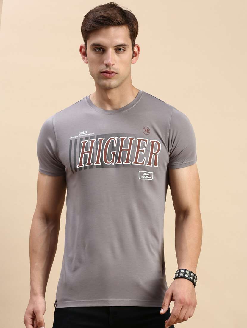 round neck printed cotton t-shirt