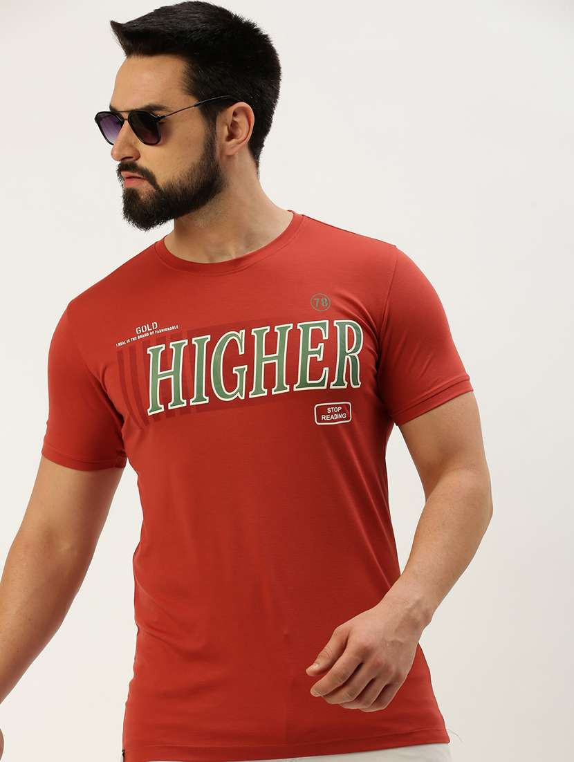 round neck printed cotton t-shirt - 19856124 -  Standard Image - 1