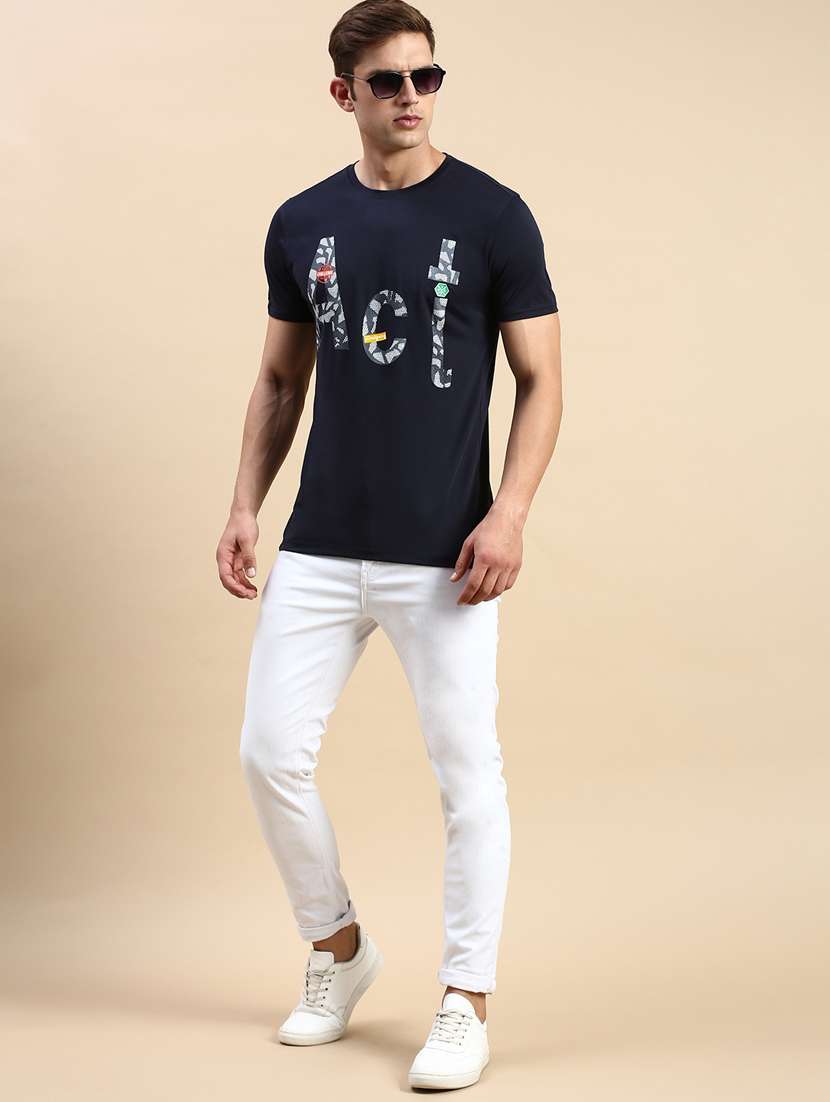 round neck printed cotton t-shirt - 19856126 - Standard Image - 4