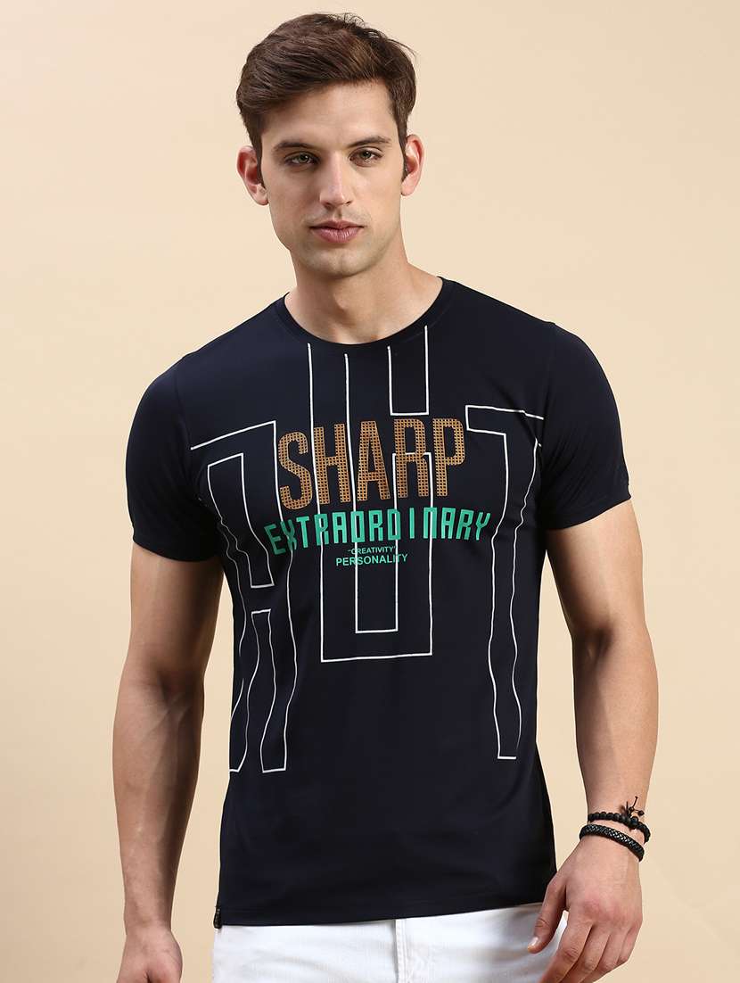 round neck printed cotton t-shirt