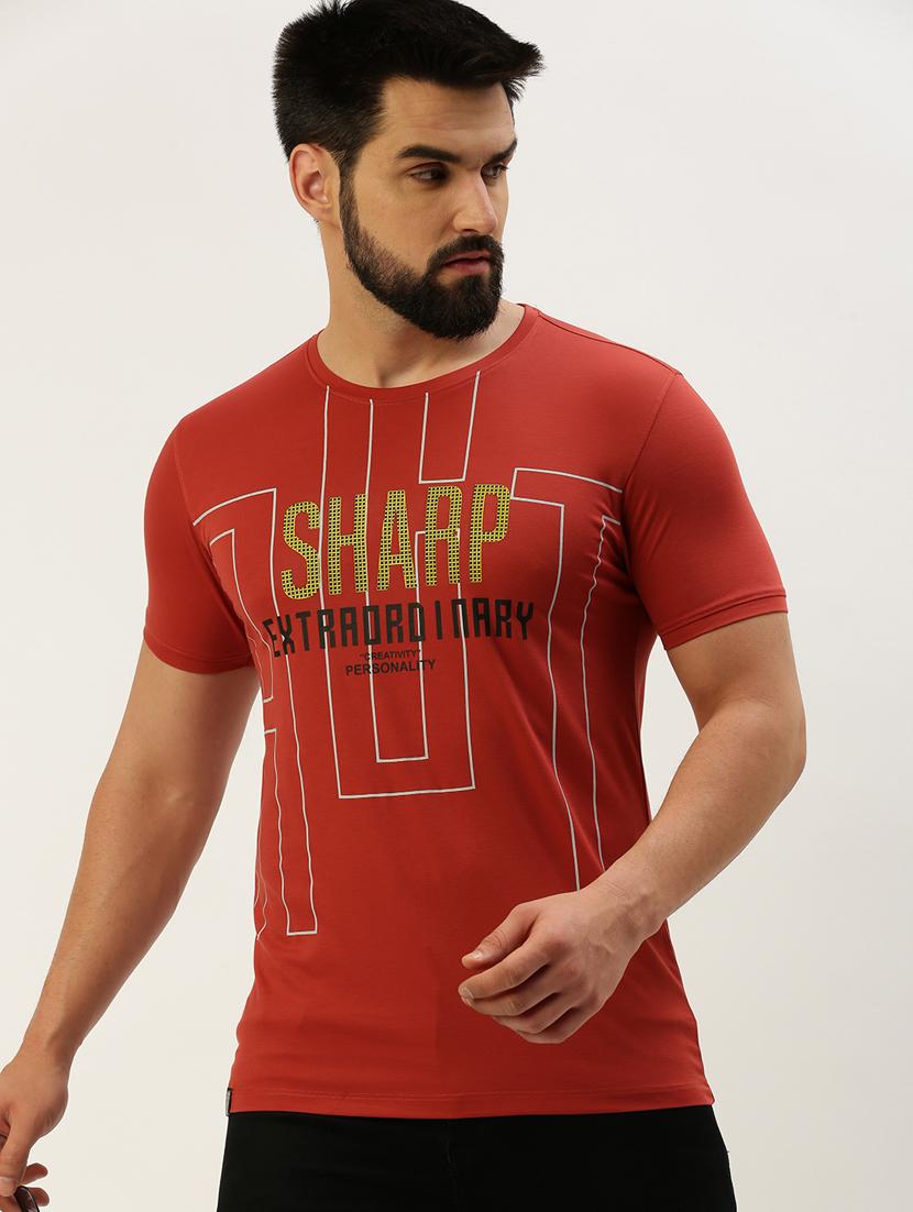 men printed round neck t-shirt - 19856128 - Standard Image - 1