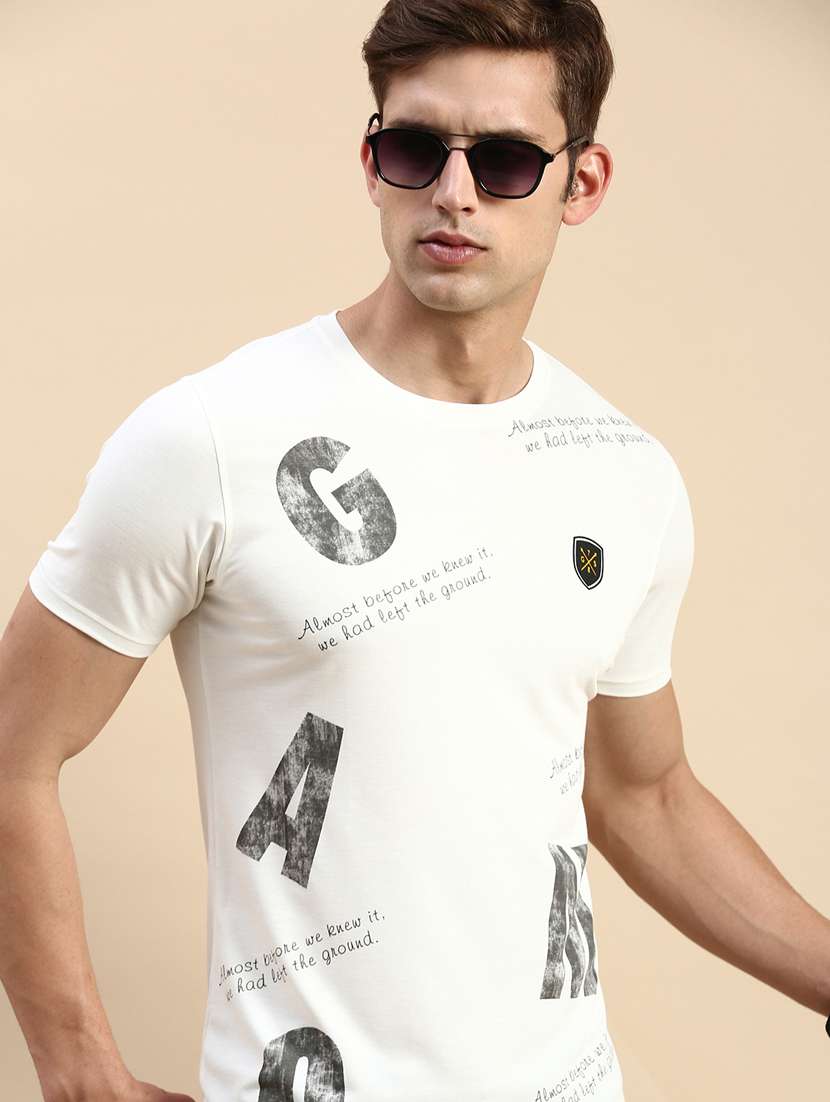 round neck printed cotton t-shirt - 19856137 -  Standard Image - 1