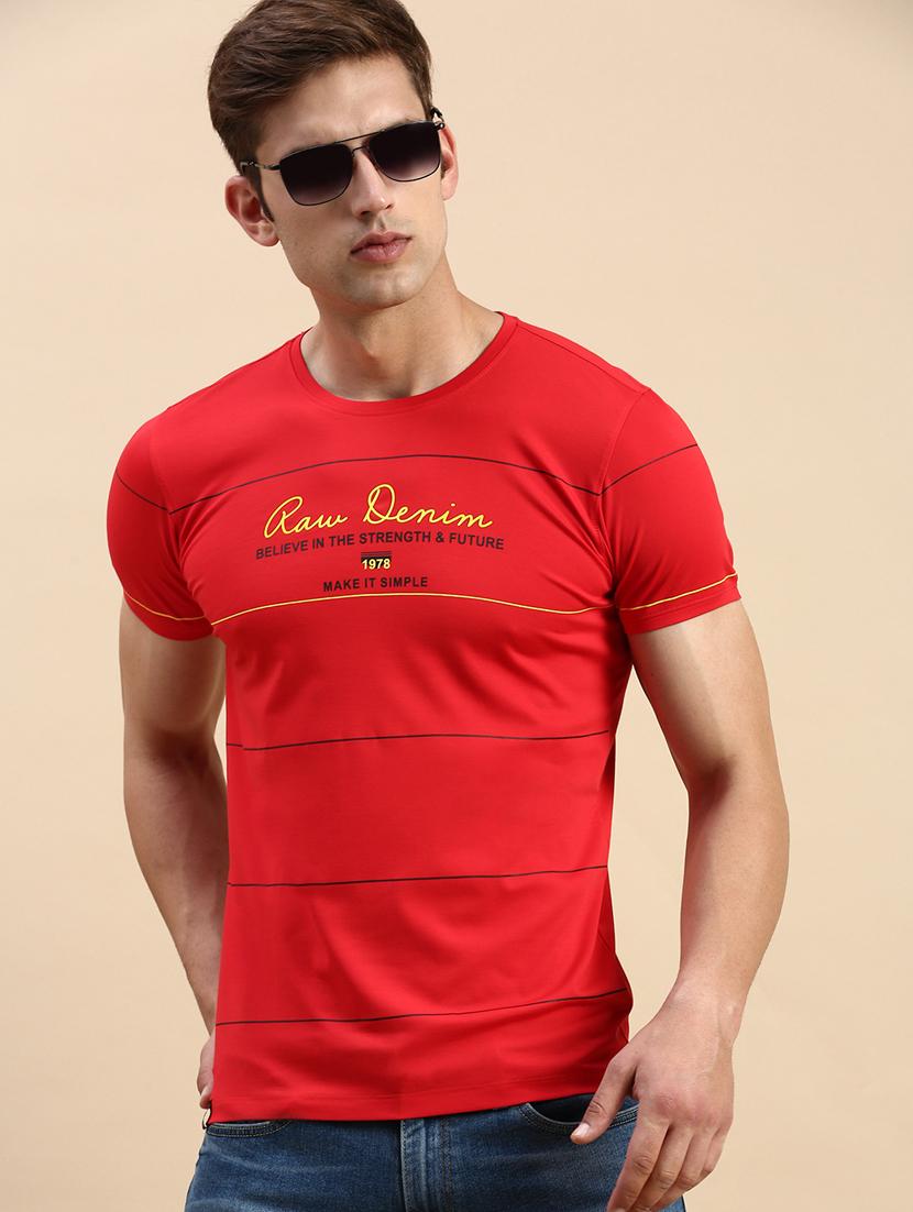 round neck printed cotton t-shirt - 19856143 - Standard Image - 1