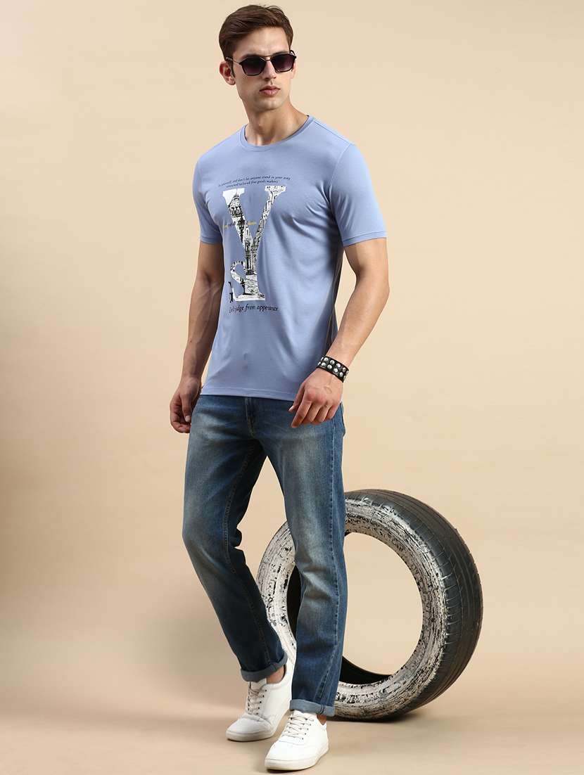 round neck printed cotton t-shirt - 19856145 -  Standard Image - 4