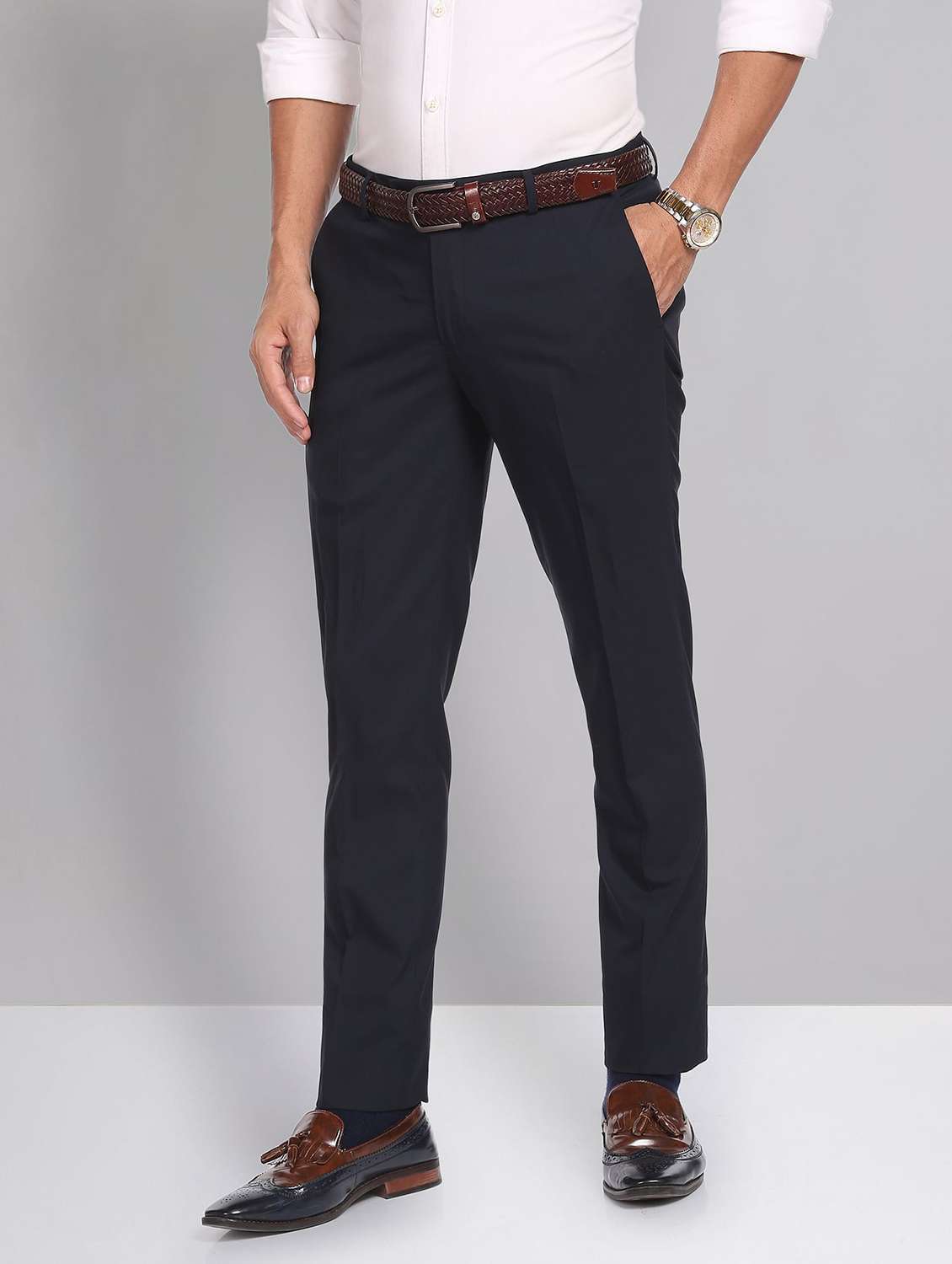 mid rise solid formal trouser - 19856232 -  Standard Image - 1