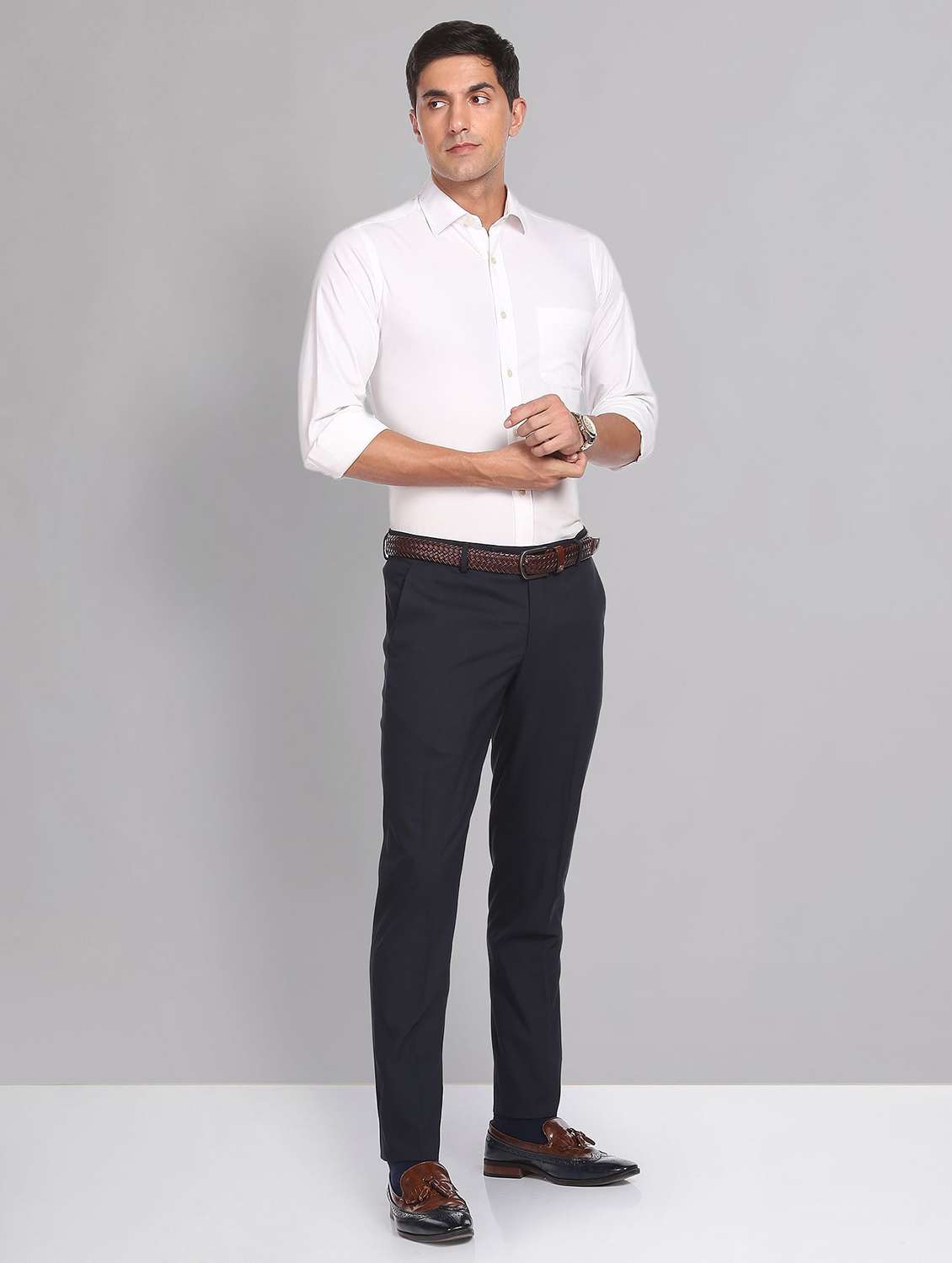 mid rise solid formal trouser - 19856232 - Standard Image - 4